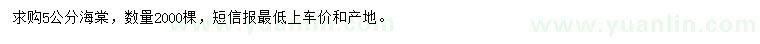 求購5公分海棠