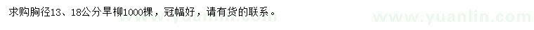 求購胸徑13、18公分旱柳