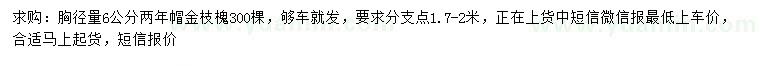 求購胸徑6公分金枝槐