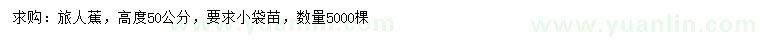 求購高50公分旅人蕉
