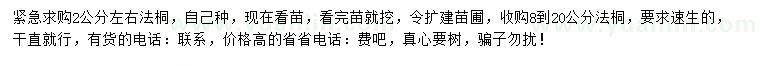 求購2公分左右法桐、8-20公分速生法桐