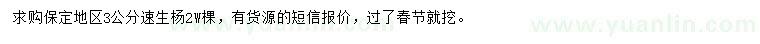 求購(gòu)3公分速生楊