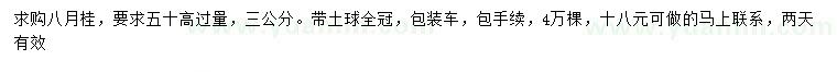 求購50量3公分八月桂