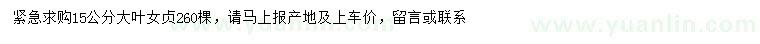 求購(gòu)15公分大葉女貞