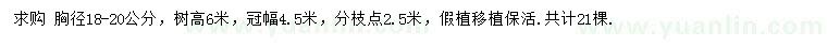 求購胸徑18-20公分刺冬青