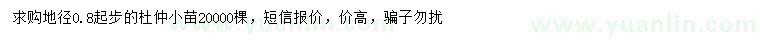 求購地徑0.8公分以上杜仲