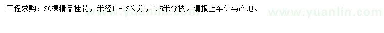 求購米徑11-13公分桂花