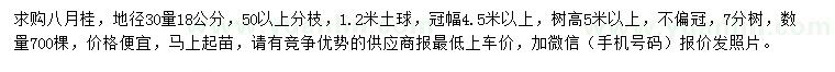 求購地徑30量18公分八月桂