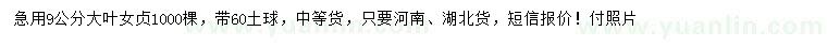 求購(gòu)9公分大葉女貞