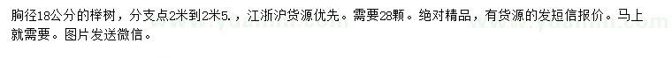 求購(gòu)胸徑18公分櫸樹(shù)