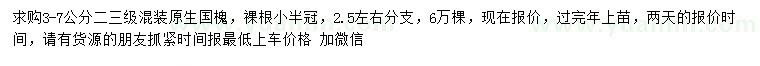 求購3-7公分國槐