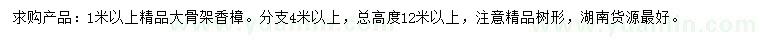 求購1米以上香樟