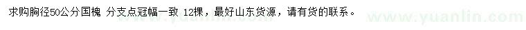 求購胸徑50公分國槐