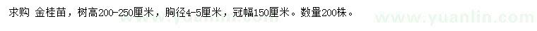 求購高200-250公分金桂