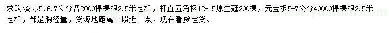 求購(gòu)流蘇、五角楓、元寶楓