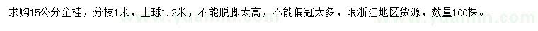 求購(gòu)15公分金桂