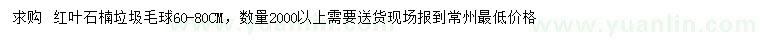 求購60-80公分紅葉石楠毛球