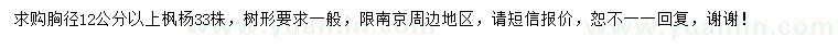 求購(gòu)胸徑12公分以上楓楊