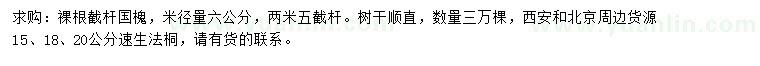 求購(gòu)米徑6公分國(guó)槐、15、18、20公分速生法桐