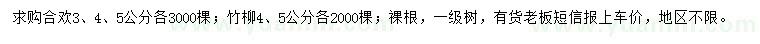 求購合歡、柳樹