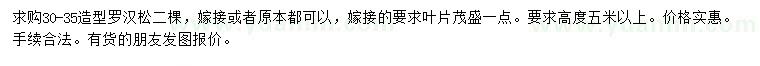 求購(gòu)30-35公分造型羅漢松
