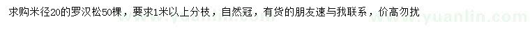求購米徑20公分羅漢松