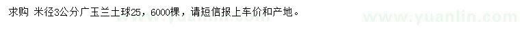 求購米徑3公分廣玉蘭