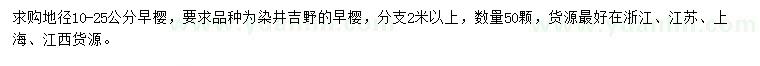 求購(gòu)地徑10-25公分早櫻