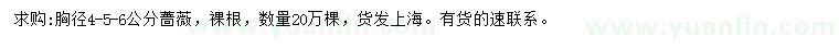 求購胸徑4-6公分薔薇