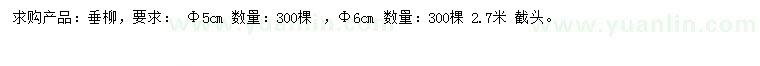 求購5、6公分垂柳