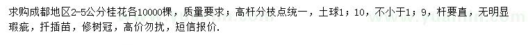 求購2-5公分桂花