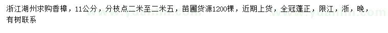 求購(gòu)11公分香樟