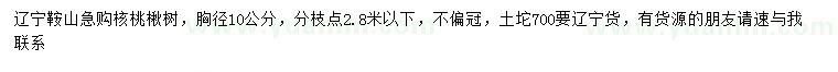 求購胸徑10公分核桃、楸樹