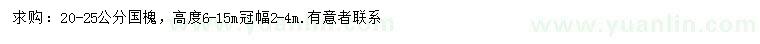 求購20-25公分國槐