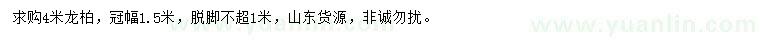 求購(gòu)4米龍柏