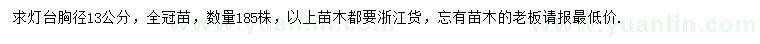 求購胸徑13公分燈臺