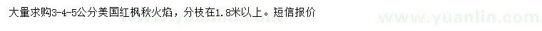 求購3-4-5公分美國紅楓秋火焰