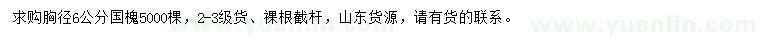 求購(gòu)胸徑6公分國(guó)槐