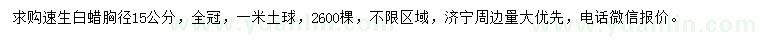 求購(gòu)胸徑15公分速生白蠟