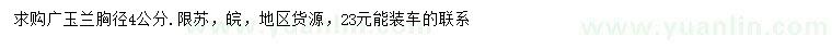 求購胸徑4公分廣玉蘭