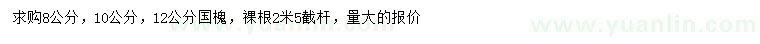 求購(gòu)8、10、12公分國(guó)槐