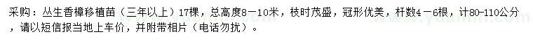 求購3年以上叢生香樟