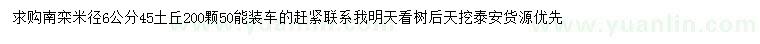 求購米徑6公分南欒