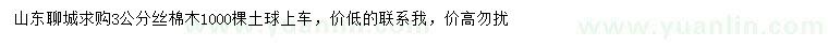 求購3公分絲棉木