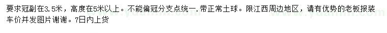 求購14公分杜英、12公分欒樹