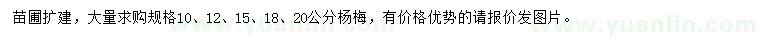 求購(gòu)10、12、15、18、20公分楊梅