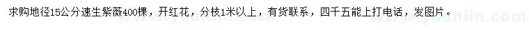 求購地徑15公分速生紫薇