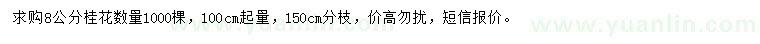求購米徑8公分桂花