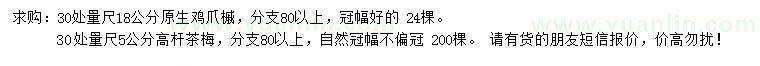 求購(gòu)30量5、18公分雞爪槭
