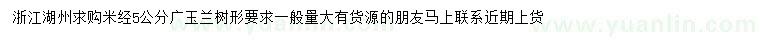 求購(gòu)米徑5公分廣玉蘭